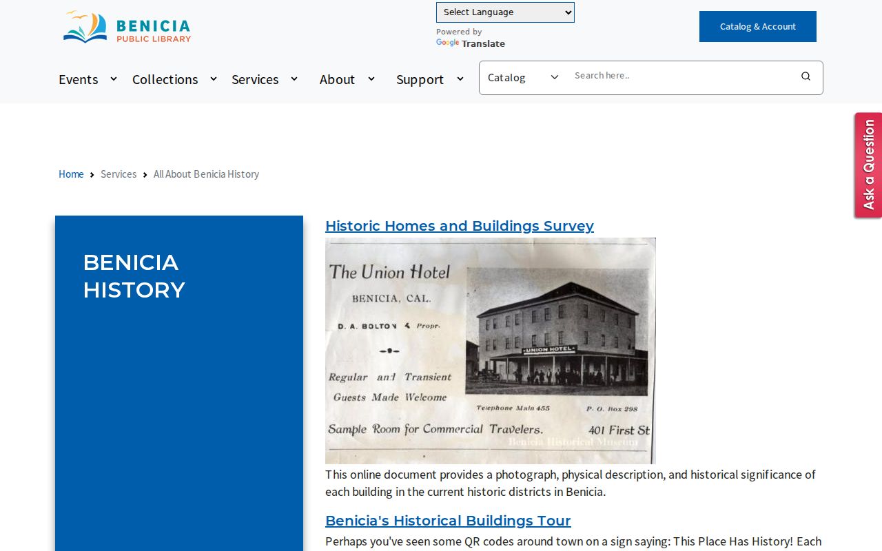 Benicia residents directory local history collection