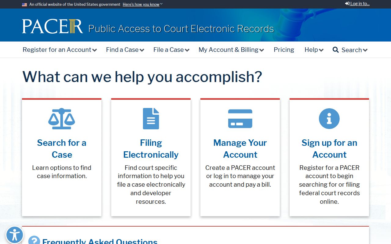 Benicia previous residents federal court records access