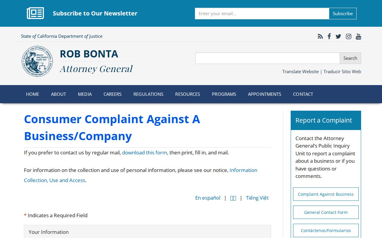 Benicia ZIP code directory California consumer complaint guidance